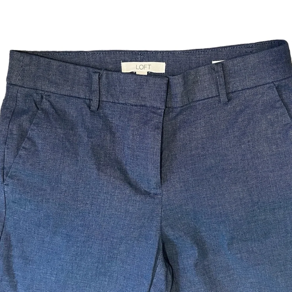 Loft, The Riviera Slim Blue Crop Pants, Size 4P, 1 3/4” Waist Band, Rise 9”. - Picture 2 of 10